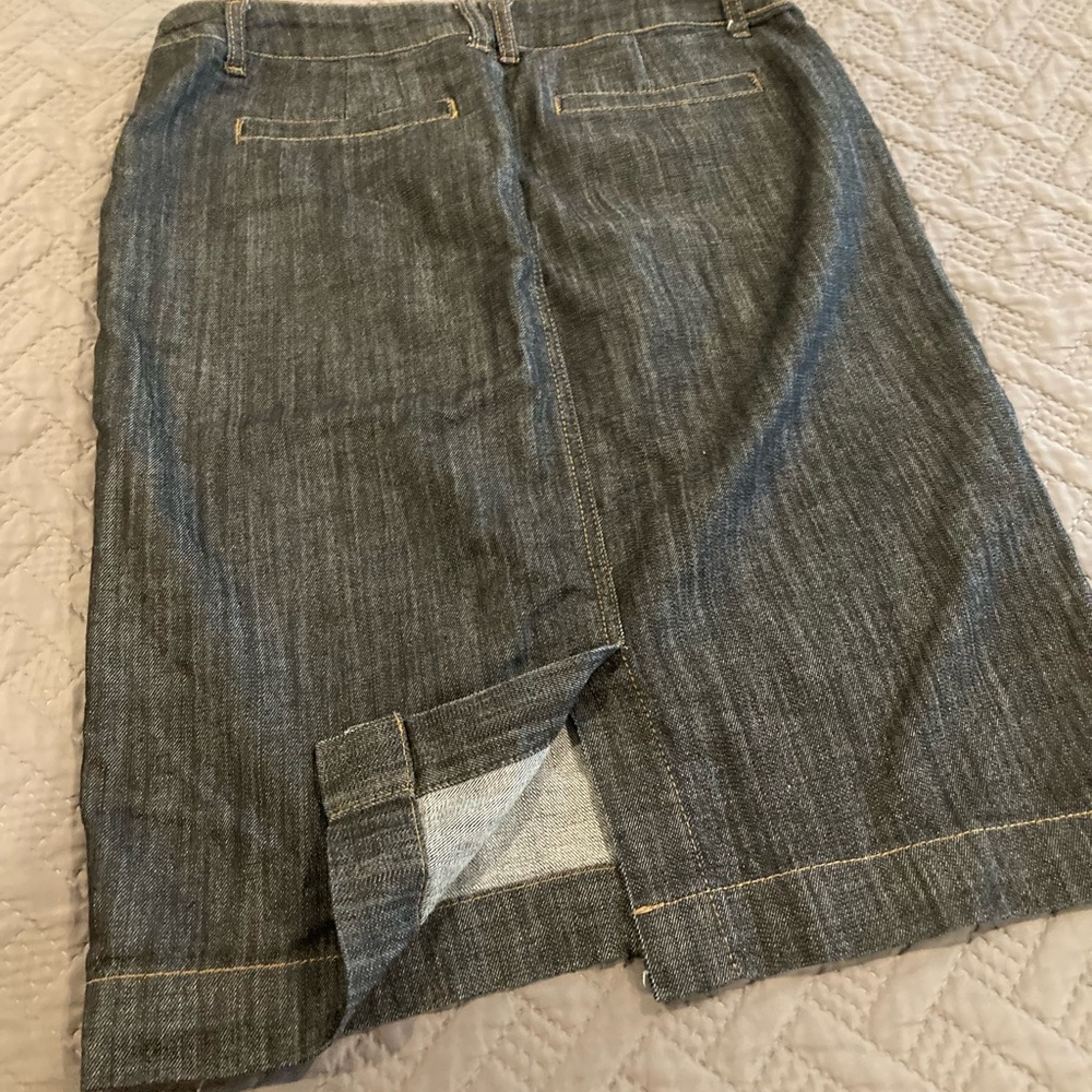 Denim Stretch Pencil Skirt - Picture 2 of 6